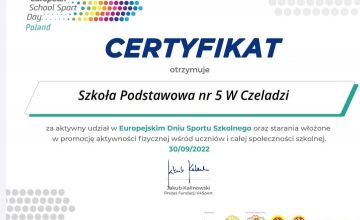 Europejski Dzień Sportu w Szkole Podstawowej nr 5 w Czeladzi